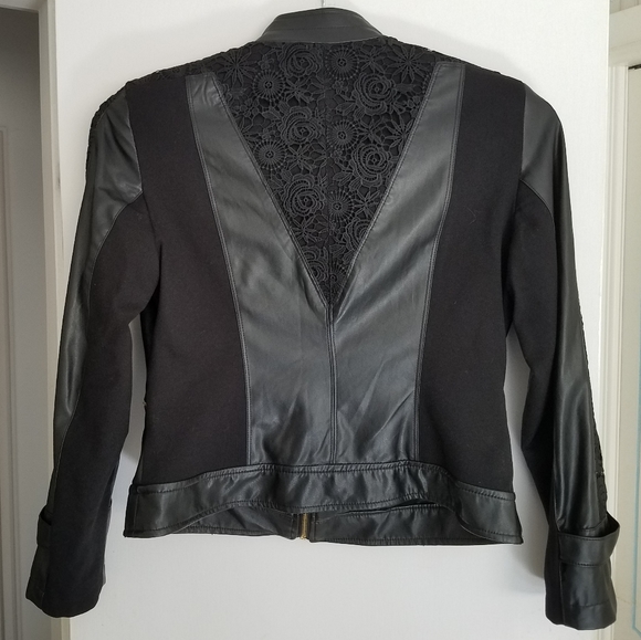 Leather Lace Black Jacket Small - Picture 3 of 9